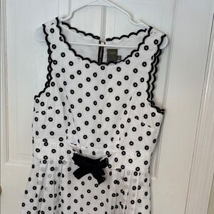 Taylor Black and White Polka Dot Dress size 14